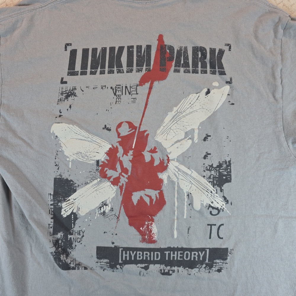 Linkin Park Hybrid Theory Graphic T-Shirt Mens Large Gray Short Sleeve Band Tee